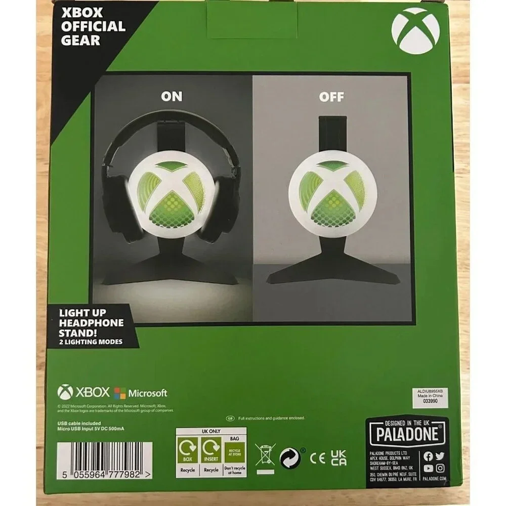 Xbox Headset Stand Logo‎ Light Up Stand USB Cord Paladone Official Merchandise​